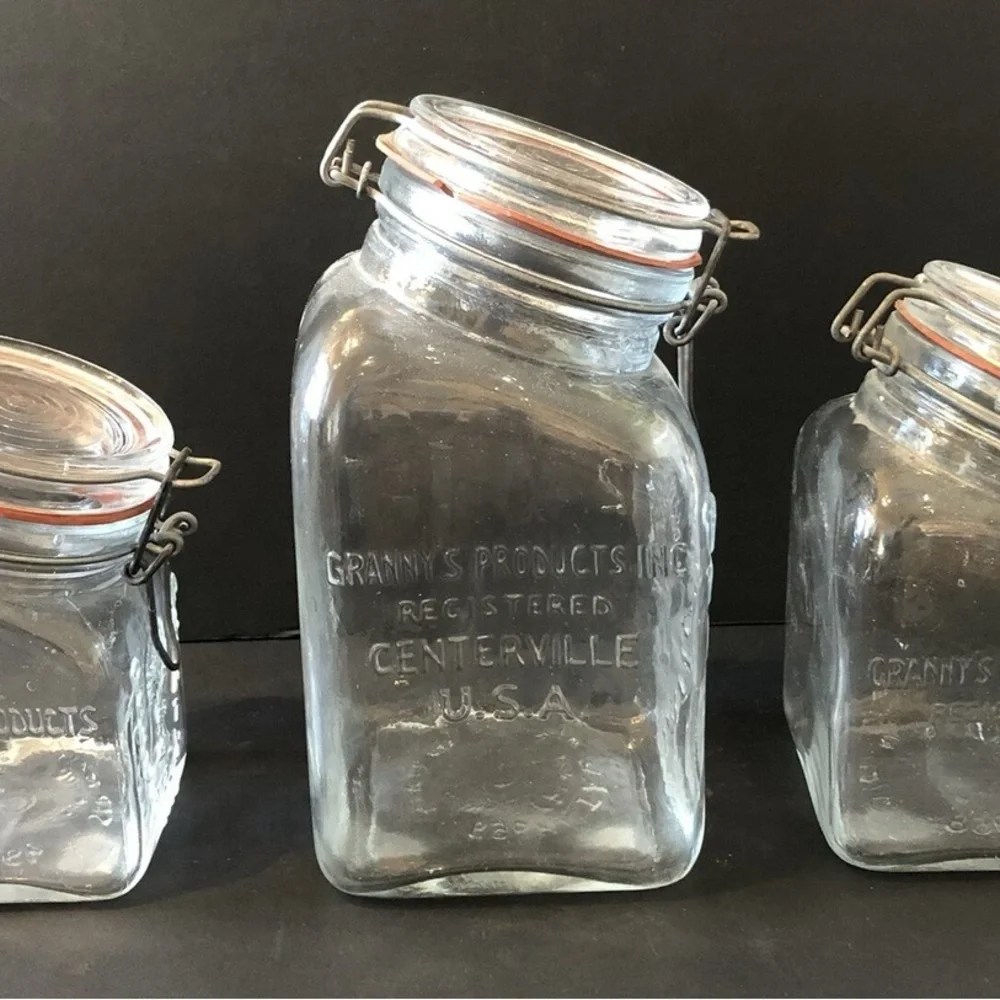 Granny’s Products Inc. Crownford Jars 1968 Made In Italy Lot Of 3